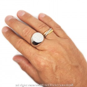 BA0323 BOBIJOO Jewelry Ring Siegelring Mann-Medaille St. Benedikt Silber