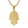 PEF0055 BOBIJOO Jewelry Hand of fatma necklace Stainless steel Gold with chain 55cm