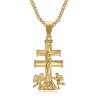 PE0193 BOBIJOO Jewelry Pendant Cross of Caravaca de la Cruz 32mm steel-Gold