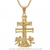 PE0194 BOBIJOO Jewelry Anhänger Kreuz von Caravaca de la Cruz 44mm stahl Gold