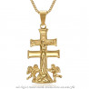 PE0194 BOBIJOO Jewelry Ciondolo Croce di Caravaca de la Cruz 44mm in acciaio Oro