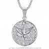 PE0196 BOBIJOO Jewelry Pendant Necklace Veni Sancte Spiritus Pentecost Steel