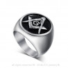 Bague Homme Chevalière Cabochon Noir Franc Maçon Maçonnerie Masonic Ring Men Top bobijoo