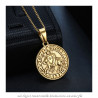 PE0198 BOBIJOO Jewelry Anhänger Halskette Siegel der Templer Stahl Gold