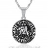 PE0199 BOBIJOO Jewelry Anhänger Halskette Siegel der Tempelritter Edelstahl Silber