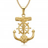 PE0200 BOBIJOO Jewelry Pendant Necklace Anchor Jesus Cross Christ Traveller Steel Gold
