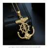 PE0200 BOBIJOO Jewelry Pendant Necklace Anchor Jesus Cross Christ Traveller Steel Gold