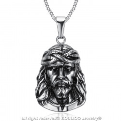 PE0203 BOBIJOO Jewelry Colgante Cabeza de Jesucristo Viajero de Acero