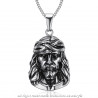 PE0203 BOBIJOO Jewelry Anhänger Kopf von Christus Jesus Reisender Stahl