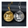 PE0204 BOBIJOO Jewelry Imposanter Anhänger löwenkopf 3D Sonne Edelstahl Gold