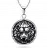 PE0205 BOBIJOO Jewelry Imposing Pendant Lion Head 3D Sun Steel