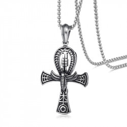 PE0209 BOBIJOO Jewelry Ciondolo Croce della Vita Ankh, Simbolo Egiziano Acciaio