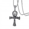 PE0209 BOBIJOO Jewelry Colgante de la Cruz de la Vida Ankh, Símbolo Egipcio de Acero