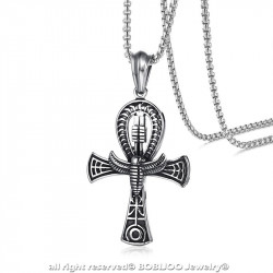 PE0209 BOBIJOO Jewelry Pendant Cross of Life Ankh Symbol Egyptian Steel