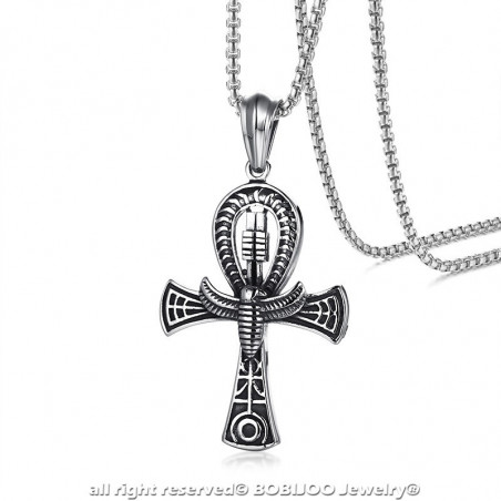 PE0209 BOBIJOO Jewelry Anhänger Kreuz des Lebens-Ankh-Symbole Ägypten Stahl