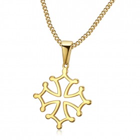 PEF0053 BOBIJOO Jewelry Anhänger Kreuz d ' Occitanie 20mm Languedoc-Stahl Halskette-Gold