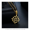 PEF0053 BOBIJOO Jewelry Pendant Cross of Occitania, 20mm Languedoc Steel Necklace Gold