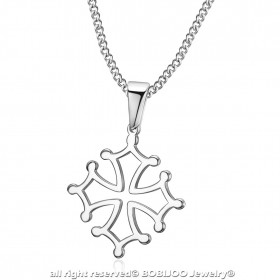 PEF0054 BOBIJOO Jewelry Pendant Cross of Occitania, 20mm Languedoc Steel Necklace