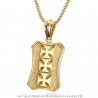 PE0170 BOBIJOO Jewelry Pendant Templar Military Coat Of Arms Cross Steel Gold + Chain