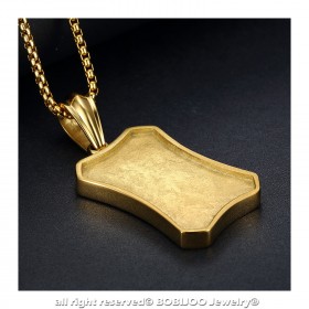 PE0170 BOBIJOO Jewelry Pendant Templar Military Coat Of Arms Cross Steel Gold + Chain