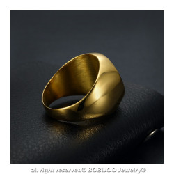 BA0322 BOBIJOO Jewelry Ring Siegelring Mann-Medaille St. Benedikt Gold