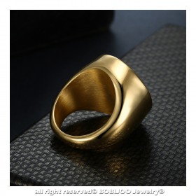 BA0327 BOBIJOO Jewelry Ring Siegelring-Mann-Stück One Dollar Stahl Gold