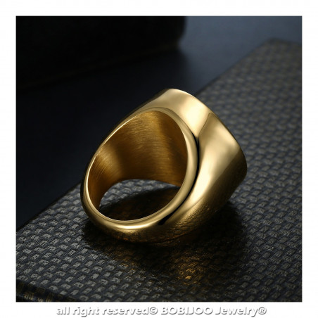 BA0327 BOBIJOO Jewelry Ring Signet Ring Man Piece One Dollar Steel Gold