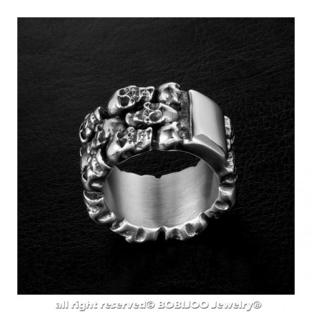 BA0324 BOBIJOO Jewelry Ring Siegelring Ring Biker totenschädel