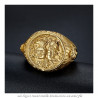 BA0326 BOBIJOO Jewelry Imposing Ring Signet Ring Egypt Pharaoh Steel Gold