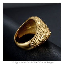BA0326 BOBIJOO Jewelry Imponente Anillo Anillo Anillo De Egipto Faraón De Acero De Oro