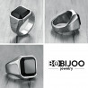 BA0329 BOBIJOO Jewelry Anello Anello Uomo Cabochon Di Agata Onice, Acciaio