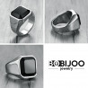 BA0329 BOBIJOO Jewelry Ring Signet Ring Man Cabochon Agate Onyx Steel