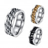 BA0034 BOBIJOO Jewelry Ring-Alliance-herren Stahl Kette Edelstahl Vergoldet Gold Edelstahl Schwarz