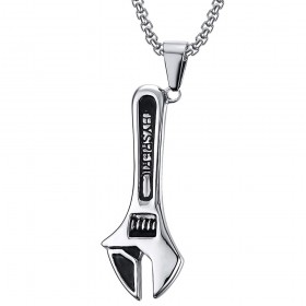 PE0025 BOBIJOO Jewelry Pendant Key Man-to-Wheel Stainless Steel Chain