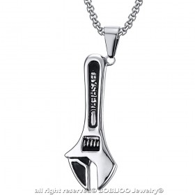 PE0025 BOBIJOO Jewelry Pendant Key Man-to-Wheel Stainless Steel Chain