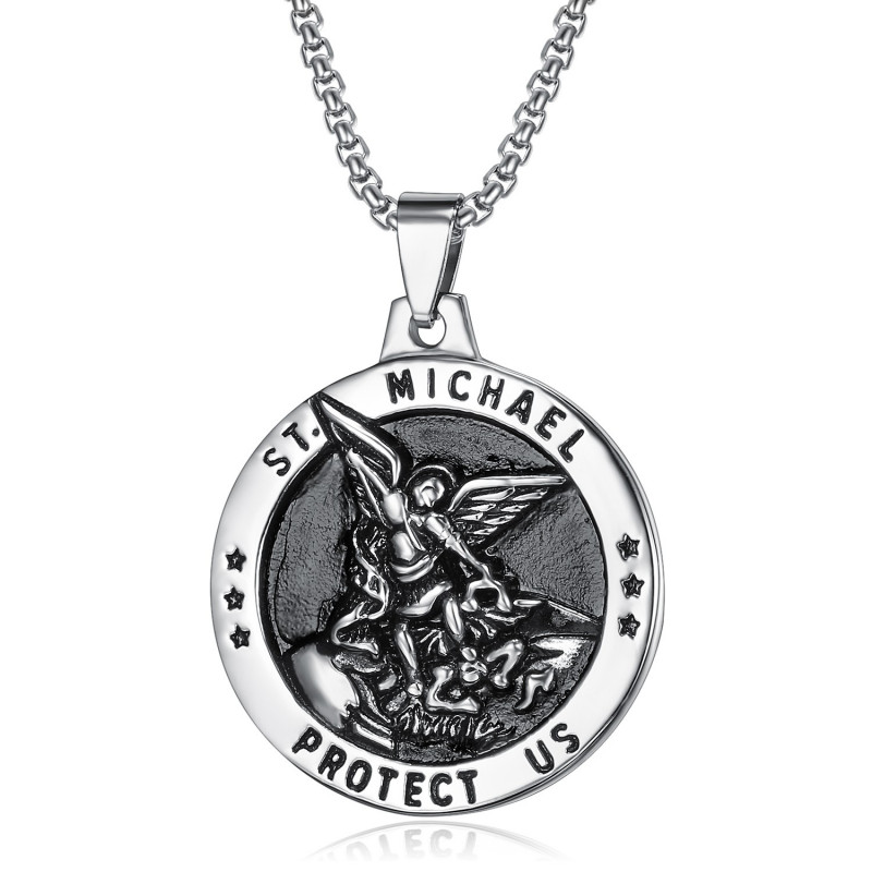 PE0210 BOBIJOO Jewelry Anhänger Saint-Michel-Michael-Schutz-Stahl