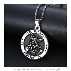 PE0210 BOBIJOO Jewelry Pendant, Saint Michael The Michael Protection, Steel