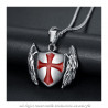 PE0211 BOBIJOO Jewelry Ciondolo Cavaliere Templare Scudo Alato Croce Rossa