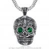 PE0212 BOBIJOO Jewelry Large Pendant skull Steel Silver Mayan Biker