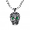 PE0213 BOBIJOO Jewelry Small Pendant Death skull Steel Silver Mayan Biker