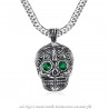 PE0213 BOBIJOO Jewelry Pequeño Colgante de la Muerte del cráneo de Plata de Acero Maya Biker