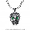 Petit Pendentif Tête de Mort Acier Argent Maya Biker bobijoo