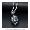 Petit Pendentif Tête de Mort Acier Argent Maya Biker bobijoo