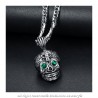 PE0213 BOBIJOO Jewelry Small Pendant Death skull Steel Silver Mayan Biker