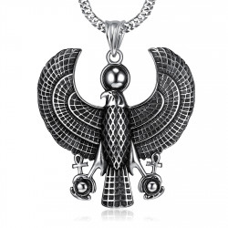 PE0214 BOBIJOO JEWELRY Ägyptischer Anhänger Horus Falcon Raptor Eye Edelstahl