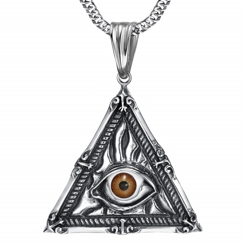 PE0215 BOBIJOO Jewelry Anhänger Schmuck Illuminati Auge der Vorsehung Stahl