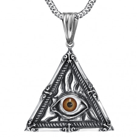 PE0215 BOBIJOO Jewelry Pendant Jewelry Illuminati Eye of Providence Steel