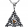 PE0215 BOBIJOO Jewelry Ciondolo Gioielli Illuminati Occhio della Provvidenza in Acciaio