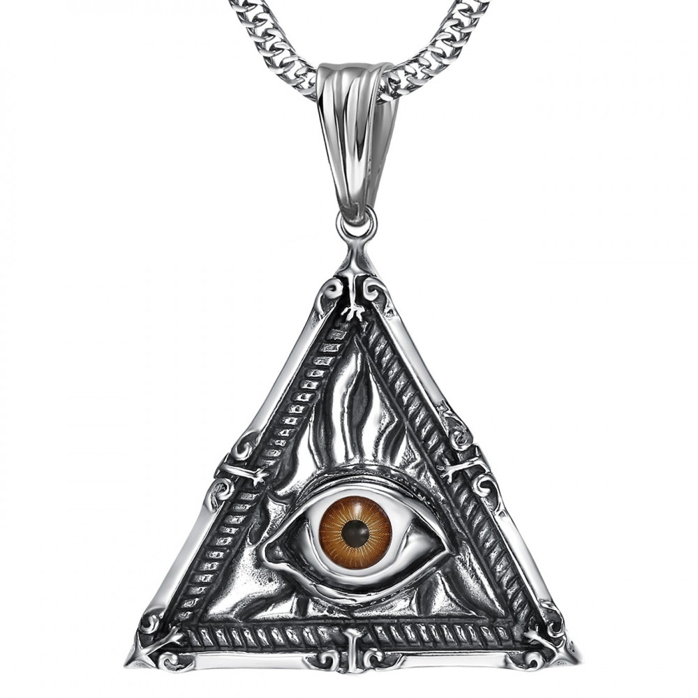 PE0215 BOBIJOO Jewelry Anhänger Schmuck Illuminati Auge der Vorsehung Stahl