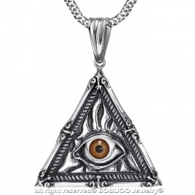 Pendentif Bijou Illuminati Oeil de la Providence Acier bobijoo